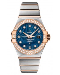 Omega Constellation  Automatic Women's Watch, 18K Rose Gold, Blue & Diamonds Dial, 123.25.31.20.53.001