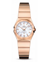 Omega Constellation  Quartz Small Women's Watch, 18K Rose Gold, Mother Of Pearl Dial, 123.50.24.60.05.003