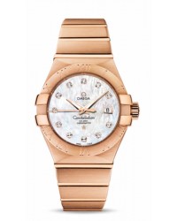 Omega Constellation  Automatic Women's Watch, 18K Rose Gold, Mother Of Pearl & Diamonds Dial, 123.50.31.20.55.001