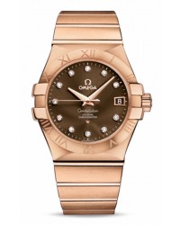 Omega Constellation  Automatic Men's Watch, 18K Rose Gold, Brown & Diamonds Dial, 123.50.35.20.63.001