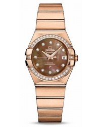 Omega Constellation  Automatic Women's Watch, 18K Rose Gold, Mother Of Pearl & Diamonds Dial, 123.55.27.20.57.001