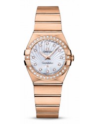Omega Constellation  Quartz Women's Watch, 18K Rose Gold, Mother Of Pearl & Diamonds Dial, 123.55.27.60.55.001
