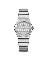 Omega Constellation  Quartz Women's Watch, 18K White Gold, Diamond Pave Dial, 123.55.27.60.99.001