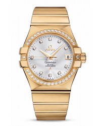 Omega Constellation  Automatic Men's Watch, 18K Yellow Gold, Silver & Diamonds Dial, 123.55.35.20.52.002
