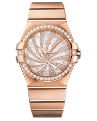 Omega Constellation  Automatic Men's Watch, 18K Rose Gold, Diamond Pave Dial, 123.55.35.20.55.002