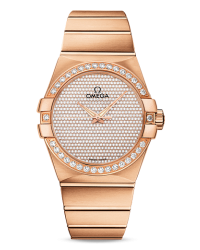 Omega Constellation  Automatic Men's Watch, 18K Rose Gold, Diamond Pave Dial, 123.55.38.20.99.004
