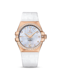 Omega Constellation  Automatic Women's Watch, 18K Rose Gold, Mother Of Pearl & Diamonds Dial, 123.58.35.20.55.003