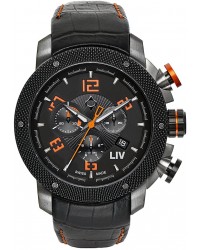 LIV Genesis X1  Chronograph Quartz Men's Watch, Gunmetal, Black Dial, 1230.45.10.A100