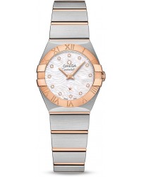 Omega Constellation  Quartz Women's Watch, Steel & 18K Rose Gold, Mother Of Pearl Dial, 123.20.24.60.55.007