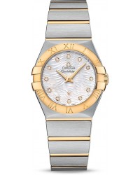 Omega Constellation  Quartz Women's Watch, Steel & 18K Yellow Gold, Mother Of Pearl Dial, 123.20.27.60.55.008