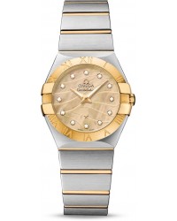 Omega Constellation  Quartz Women's Watch, Steel & 18K Yellow Gold, Gold Dial, 123.20.27.60.57.001