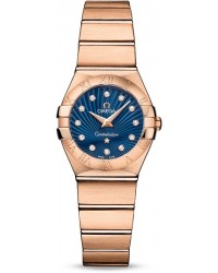 Omega Constellation  Quartz Small Women's Watch, 18K Rose Gold, Blue Dial, 123.50.24.60.53.001