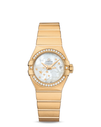 Omega Constellation  Quartz Women's Watch, 18K Yellow Gold, Mother Of Pearl Dial, 123.55.27.20.05.001