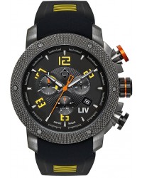 LIV Genesis X1  Chronograph Quartz Men's Watch, Gunmetal, Black Dial, 1240.45.13.SRB500
