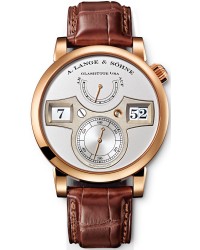 A. Lange & Sohne Lange Zeitwerk  Manual Winding Men's Watch, 18K Rose Gold, Silver Dial, 140.032