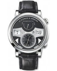 A. Lange & Sohne Lange Zeitwerk  Manual Winding Men's Watch, 18K White Gold, Black Dial, 145.029