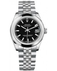Rolex DateJust Lady 31  Automatic Women's Watch, Stainless Steel, Black Dial, 178240-BLK-JUBILEE
