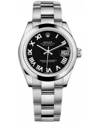 Rolex DateJust Lady 31  Automatic Women's Watch, Stainless Steel, Black Dial, 178240-BLKRN-OYSTER