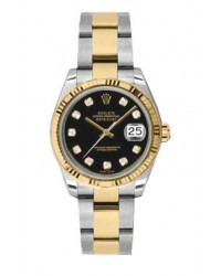 Rolex DateJust Lady 31  Automatic Men's Watch, Stainless Steel, Black & Diamonds Dial, 178273-BLKD