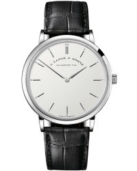 A. Lange & Sohne Saxonia  Manual Winding Men's Watch, 18K White Gold, Silver Dial, 211.026