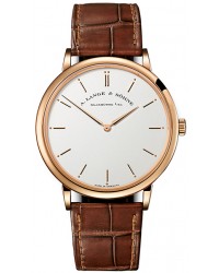 A. Lange & Sohne Saxonia  Manual Winding Men's Watch, 18K Rose Gold, Silver Dial, 211.032