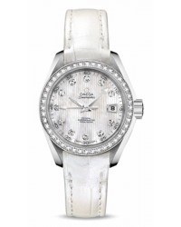 Omega Aqua Terra  Automatic Women's Watch, Stainless Steel, Mother Of Pearl & Diamonds Dial, 231.18.30.20.55.001