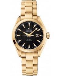 Omega Aqua Terra  Automatic Women's Watch, 18K Yellow Gold, Black Dial, 231.50.34.20.01.001