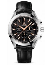 Omega Aqua Terra  Chronograph Automatic Men's Watch, 18K White Gold, Black Dial, 231.53.44.50.01.001