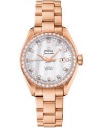 Omega Aqua Terra  Automatic Women's Watch, 18K Rose Gold, Mother Of Pearl & Diamonds Dial, 231.55.34.20.55.002