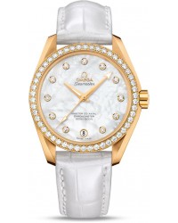 Omega Seamaster  Automatic Women's Watch, 18K Yellow Gold, Mother Of Pearl & Diamonds Dial, 231.58.39.21.55.002