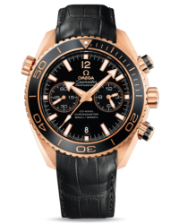 Omega Planet Ocean  Chronograph Automatic Men's Watch, 18K Rose Gold, Black Dial, 232.63.46.51.01.001