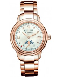 Blancpain Leman  Automatic Women's Watch, 18K Rose Gold, Mother Of Pearl & Diamonds Dial, 2360-3691A-76