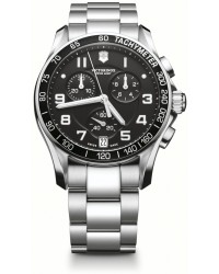 Victorinox Swiss Army Chrono Classic  Chronograph Quartz Men's Watch, Stainless Steel, Black Dial, 241494
