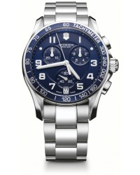 Victorinox Swiss Army Chrono Classic  Chronograph Quartz Men's Watch, Stainless Steel, Blue Dial, 241497