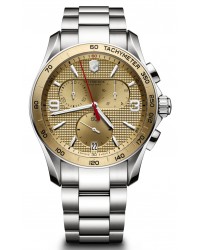 Victorinox Swiss Army Classic  Chronograph Quartz Men's Watch, Stainless Steel, Gold Dial, 241658