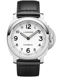 Panerai Luminor Base  Mechanical Men's Watch, Stainless Steel, White Dial, PAM00114
