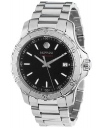 Movado Series 800  Quartz Men's Watch, Stainless Steel, Black Dial, 2600115