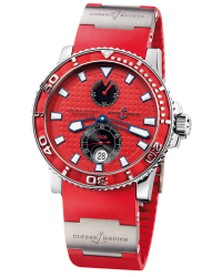 Ulysse Nardin Maxi Marine Diver  Automatic Certified Men's Watch, Stainless Steel, Red Dial, 263-33-3/96