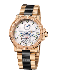 Ulysse Nardin Maxi Marine Diver  Automatic Certified Men's Watch, 18K Rose Gold, Silver Dial, 266-33-8C/90