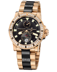 Ulysse Nardin Maxi Marine Diver  Automatic Certified Men's Watch, 18K Rose Gold, Black Dial, 266-34BAG-8C/92