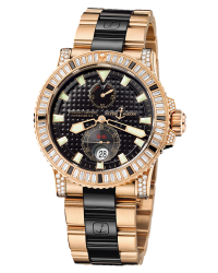 Ulysse Nardin Maxi Marine Diver  Automatic Certified Men's Watch, 18K Rose Gold, Black Dial, 266-34C/BAG-8C/92