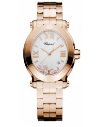 Chopard Happy Diamonds  Quartz Women's Watch, 18K Rose Gold, White Dial, 275350-5002