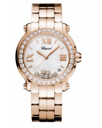 Chopard Happy Diamonds  Quartz Women's Watch, 18K Rose Gold, White Dial, 277481-5002