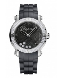 Chopard Happy Diamonds  Quartz Women's Watch, Stainless Steel, Black Dial, 278551-3004