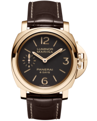 Panerai Luminor Marina  Manual Men's Watch, 18K Rose Gold, Brown Dial, PAM00511