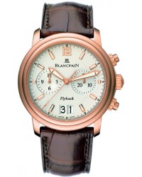 Blancpain Leman  Chronograph Flyback Men's Watch, 18K Rose Gold, Off White Dial, 2885F-36B42-53B