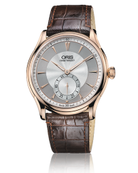 Oris Artelier  Mechanical Men's Watch, 18K Rose Gold, Silver Dial, 396-7580-6051-Set