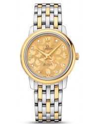 Omega De Ville  Quartz Women's Watch, Steel & 18K Yellow Gold, Gold Dial, 424.20.27.60.58.002