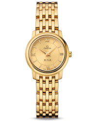 Omega De Ville  Quartz Small Women's Watch, 18K Yellow Gold, Champagne Dial, 424.50.24.60.08.001
