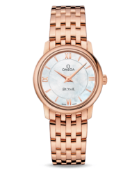 Omega De Ville  Quartz Women's Watch, 18K Rose Gold, White Mother Of Pearl Dial, 424.50.27.60.05.002